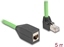 Picture of Delock RJ45 Network Extension Cable Cat.6A plug upwards angled to jack SF/UTP suitable for drag chains PUR (TPU) 5 m green