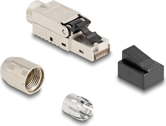 Picture of Delock RJ45 plug field-assembly Cat.6A with cable gland and dust cover toolfree