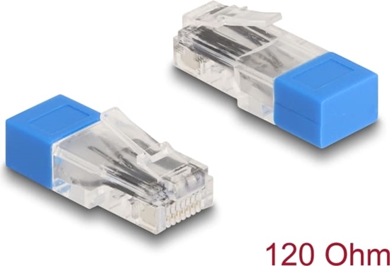 Picture of Delock RJ45 plug with terminating resistor 120 Ohm blue