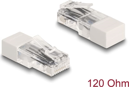 Picture of Delock RJ45 plug with terminating resistor 120 Ohm white