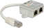 Attēls no Delock RJ45 Port Doubler 1 x RJ45 plug > 2 x RJ45 jack (2 x ISDN)