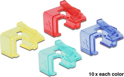 Picture of Delock RJ45 Repair Clip 40 Pieces Set 1 (red, blue, green, yellow)