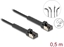 Picture of Delock RJ45 Slim Network Cable Cat.6A U/FTP angled black 0.5 m