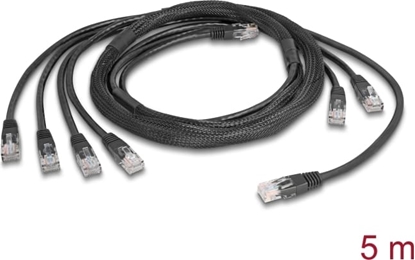 Attēls no Delock RJ45 Trunk Cable 4 x plug to 4 x plug Cat.5e UTP black
