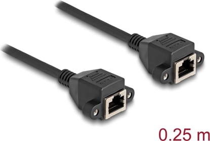 Attēls no Delock RJ50 Extension Cable female to female S/FTP 0.25 m black
