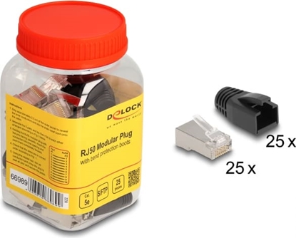 Picture of Delock RJ50 Modular plug Cat.5e with bend protection boots 25 pcs set