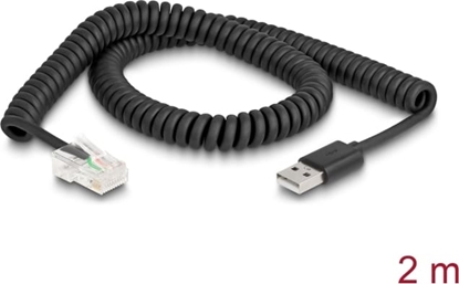 Picture of Delock RJ50 to USB 2.0 Type-A Barcode Scanner Coiled Cable 2 m