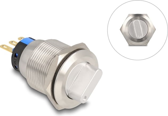Picture of Delock Rotary Switch for Installation 22 mm 3 x solder connection