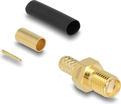 Picture of Delock RP-SMA jack for crimping LMR200 with matching shrink tube