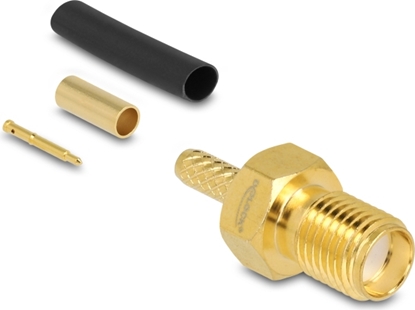 Picture of Delock RP-SMA jack for crimping RG-174 / RG-316 with matching shrink tube