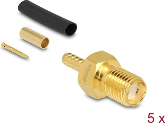 Picture of Delock RP-SMA jack for crimping RG-174 / RG-316 with matching shrink tube