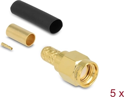 Picture of Delock RP-SMA plug for crimping LMR200 with matching shrink tube