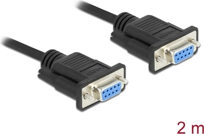 Picture of Delock RS-232 Cable Serial D-Sub 9 female to female null modem with narrow plug housing - CTS / RTS auto control - 2 m