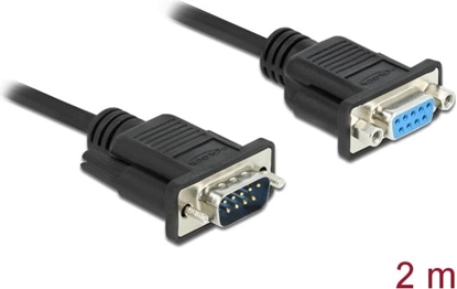 Picture of Delock RS-232 Cable Serial D-Sub9 male to female null modem with narrow plug housing 2 m