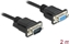 Picture of Delock RS-232 Cable Serial D-Sub9 male to female null modem with narrow plug housing 2 m