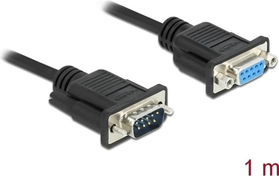 Picture of Delock RS-232 Cable Serial D-Sub9 male to female with narrow plug housing 1 m
