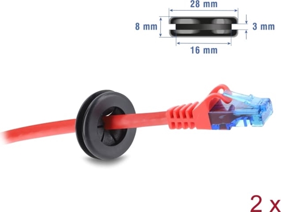 Picture of Delock Rubber Cable Bushing round Ø 20 mm black 2 pieces