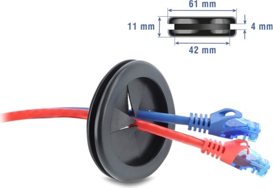 Picture of Delock Rubber Cable Bushing round Ø 50 mm black