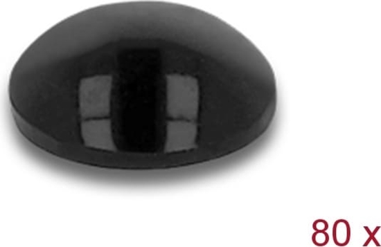 Picture of Delock Rubber feet round self-adhesive 6 x 2 mm 80 pieces black