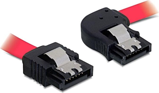 Picture of Delock SATA 3 Gb/s Cable straight to right angled 30 cm red