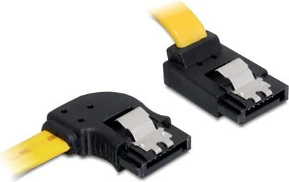 Picture of Delock SATA 6 Gb/s Cable left angled to upwards angled 50 cm yellow