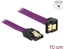 Attēls no Delock SATA 6 Gb/s Cable straight to downwards angled 10 cm violet