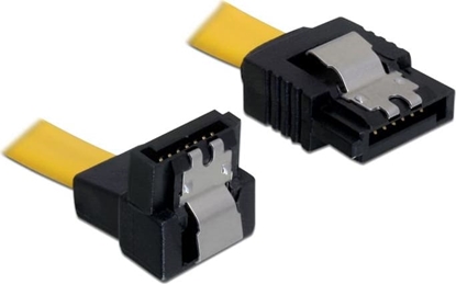 Picture of Delock SATA 6 Gb/s Cable straight to downwards angled 30 cm yellow