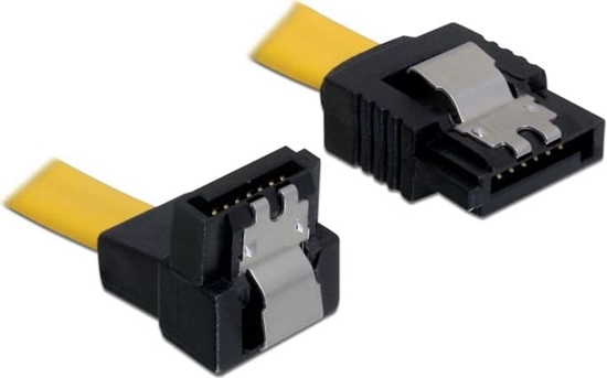 Picture of Delock SATA 6 Gb/s Cable straight to downwards angled 30 cm yellow