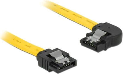 Picture of Delock SATA 6 Gb/s Cable straight to left angled 10 cm yellow