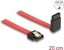 Picture of Delock SATA 6 Gb/s Cable straight to upwards angled 20 cm red