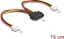 Picture of Delock SATA Power Cable 15 pin plug to 2 x Floppy 4 pin female 15 cm