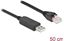 Picture of Delock Serial Connection Cable with FTDI chipset, USB 2.0 Type-A male to RS-232 RJ45 male 50 cm black