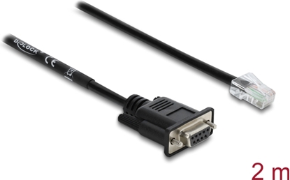 Picture of Delock Serial RS-232/422/485 Adapter Cable Sub-D 9 female to RJ45 plug 2 m