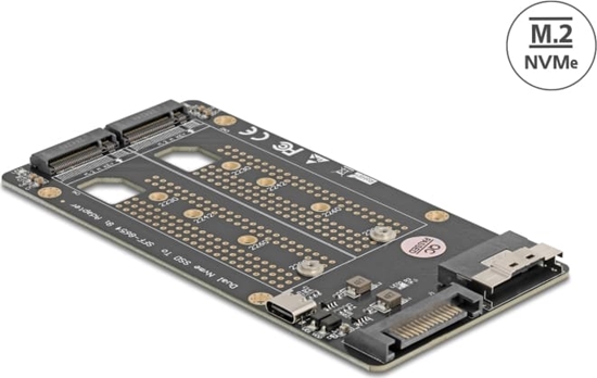 Picture of Delock SFF-8654 8i to 2 x M.2 Key M NVMe SSD Converter