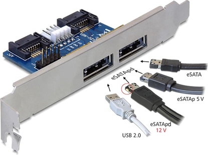 Picture of Delock Slot bracket 2 x eSATApd 5 V / 12 V