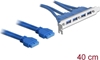 Picture of Delock Slot bracket USB 3.0 pin header 19 pin 2 x internal > 4 x USB 3.0-A female external