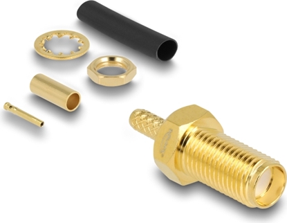 Picture of Delock SMA female bulkhead for crimping RG-174 / RG-316 with matching shrink tube