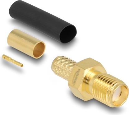 Picture of Delock SMA jack for crimping LMR200 with matching shrink tube