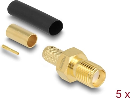 Picture of Delock SMA jack for crimping LMR200 with matching shrink tube