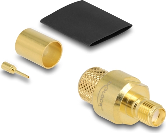 Picture of Delock SMA jack for crimping LMR400 with matching shrink tube
