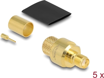 Picture of Delock SMA jack for crimping LMR400 with matching shrink tube