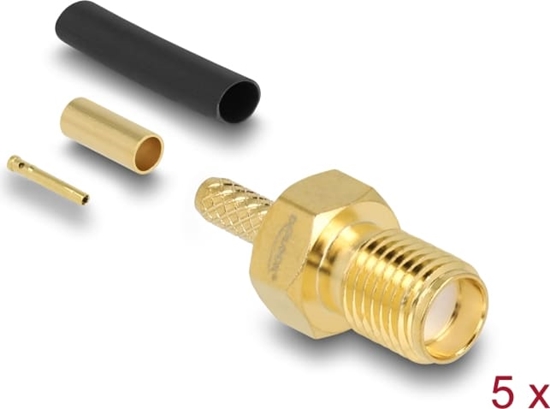 Picture of Delock SMA jack for crimping RG-174 / RG-316 with matching shrink tube