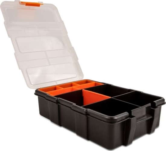 Picture of Delock Sorting box with 11 compartments 220 x 155 x 60 mm orange / black