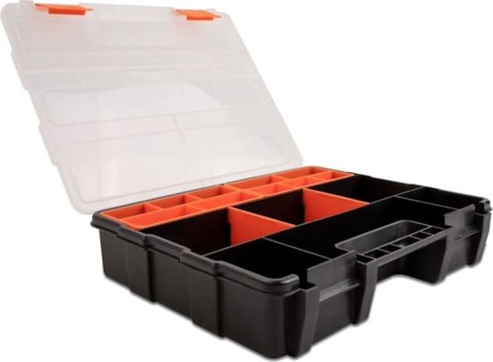 Picture of Delock Sorting box with 21 compartments 290 x 220 x 60 mm orange / black