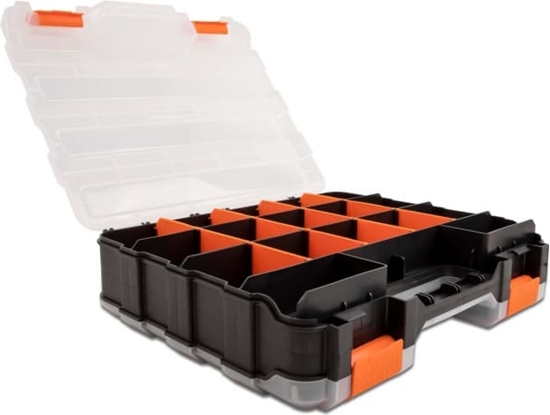 Picture of Delock Sorting box with 34 compartments 320 x 270 x 80 mm orange / black