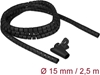 Изображение Delock Spiral Hose with Pull-in Tool 2.5 m x 15 mm black