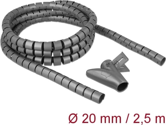 Picture of Delock Spiral Hose with Pull-in Tool 2.5 m x 20 mm grey
