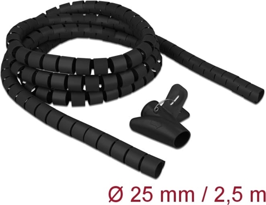 Picture of Delock Spiral Hose with Pull-in Tool 2.5 m x 25 mm black