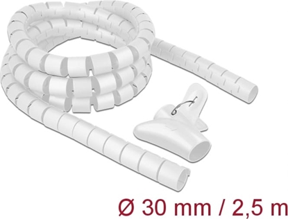 Picture of Delock Spiral Hose with Pull-in Tool 2.5 m x 30 mm white