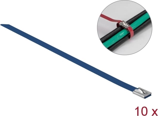 Picture of Delock Stainless Steel Cable Ties L 200 x W 7.9 mm blue 10 pieces